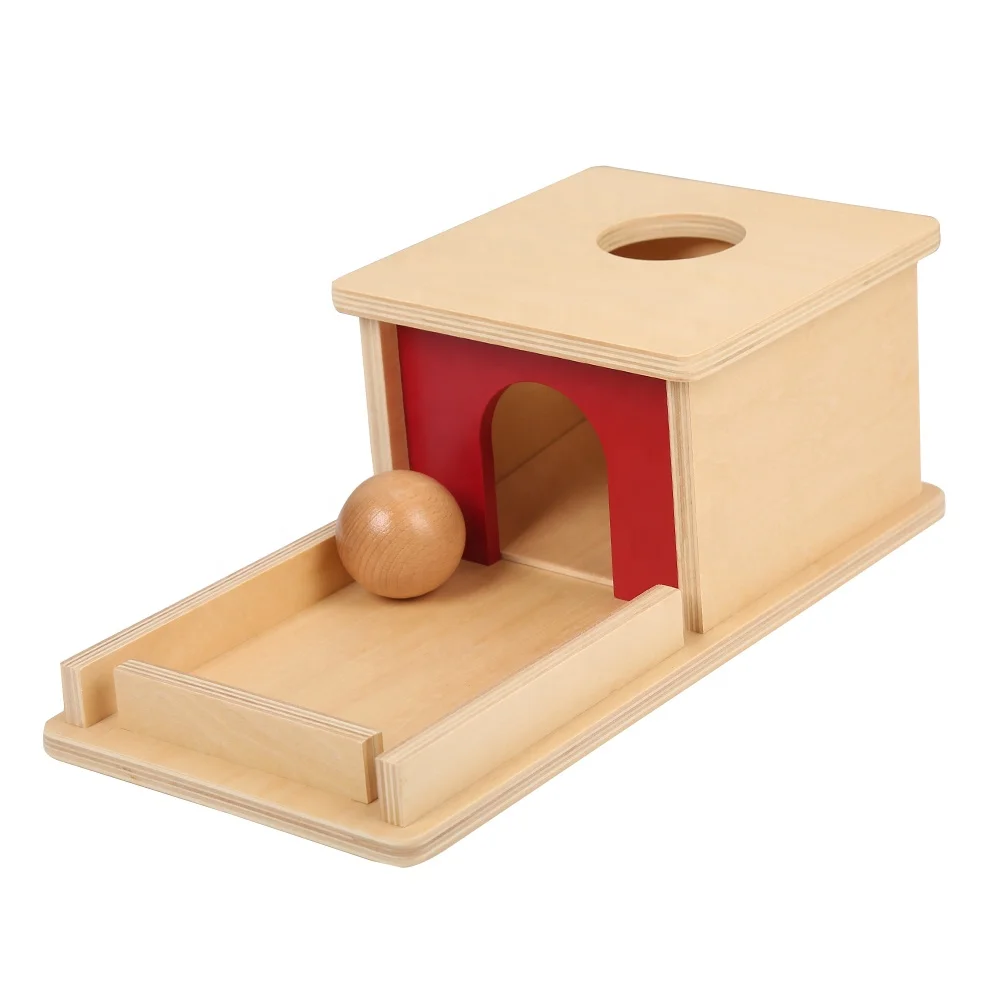 Hộp đựng đồ vật cố định có khay và bóng - Đồ chơi Montessori bằng gỗ giáo dục 6