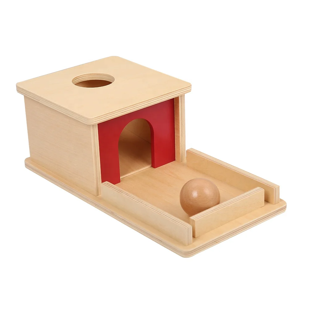 Hộp đựng đồ vật cố định có khay và bóng - Đồ chơi Montessori bằng gỗ giáo dục 4