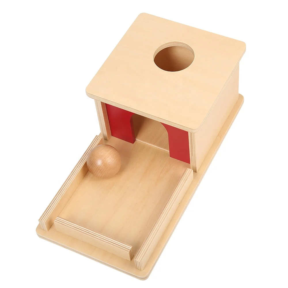 Hộp đựng đồ vật cố định có khay và bóng - Đồ chơi Montessori bằng gỗ giáo dục 7