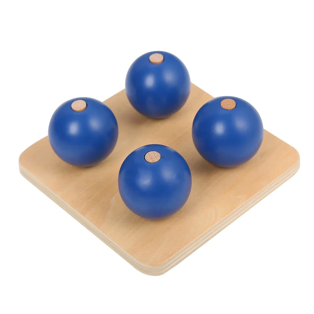 Tablero de clavijas de madera cuadrado azul Montessori, juguete para juegos educativos para bebés 1