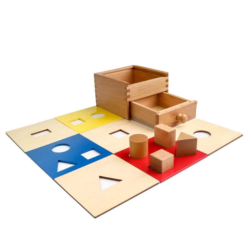 Khối hình học bằng gỗ Đồ chơi giáo dục Montessori cho trẻ sơ sinh 1
