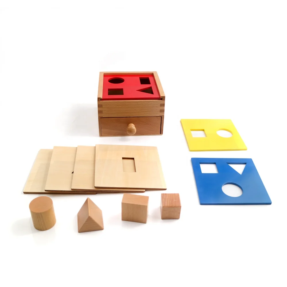 Khối hình học bằng gỗ Đồ chơi giáo dục Montessori cho trẻ sơ sinh 2