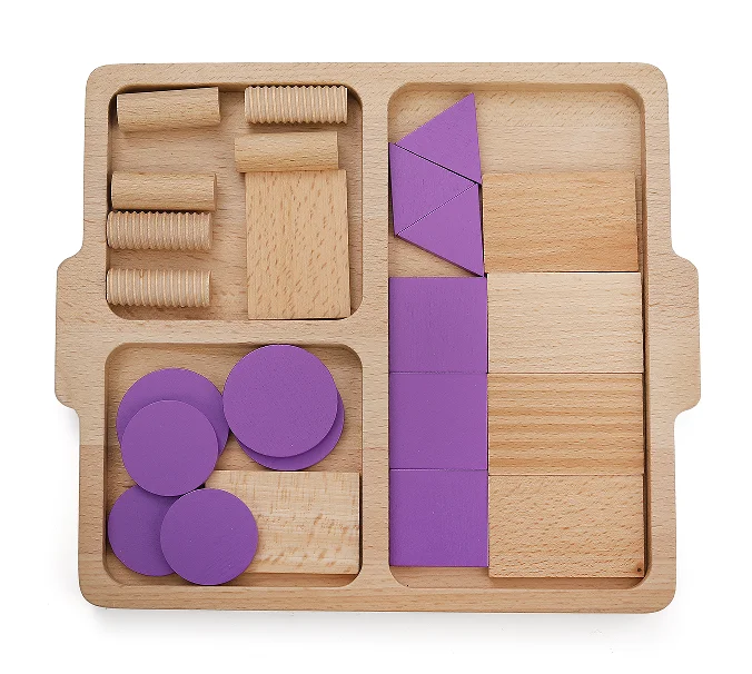 Montessori Baby Wooden Shape Educational Color Sorting Tray 1