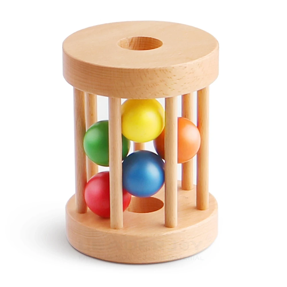 Montessori Wooden Baby Toys - Educational Rolling Drum 1
