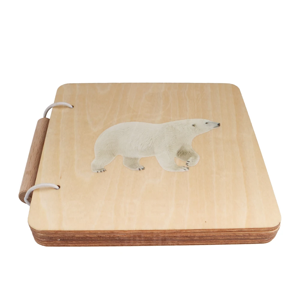 Montessori Educational Baby Animal Wooden Book for Kids 0-3 Months 3