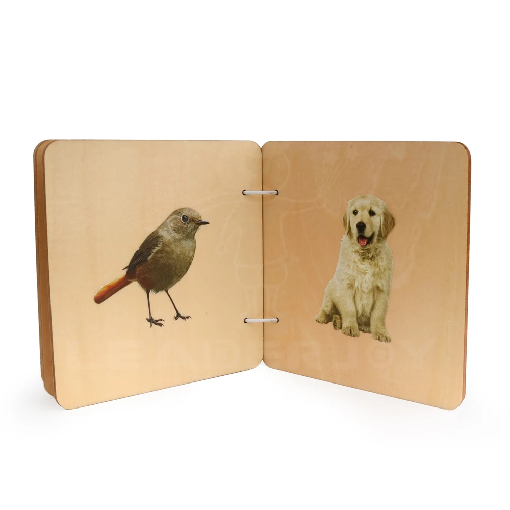 Montessori Educational Baby Animal Wooden Book for Kids 0-3 Months 1