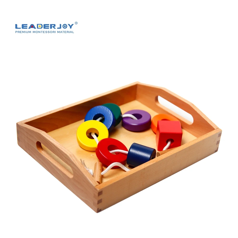 Montessori Preschool Lacing Beads Wooden Toy for Education 1