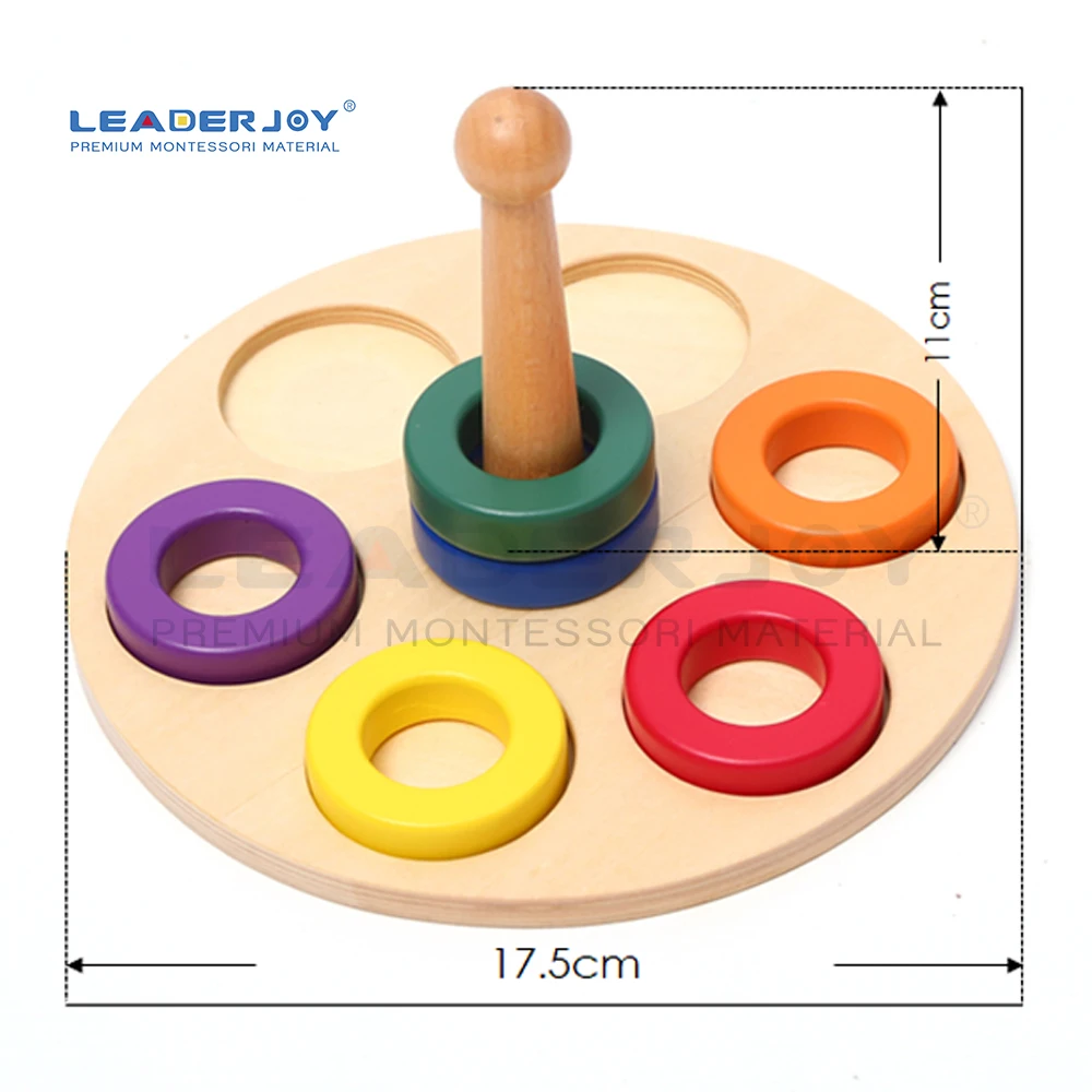 Набор деревянных игрушек-пазлов Монтессори для детей - Leaderjoy Educational Stacker 3