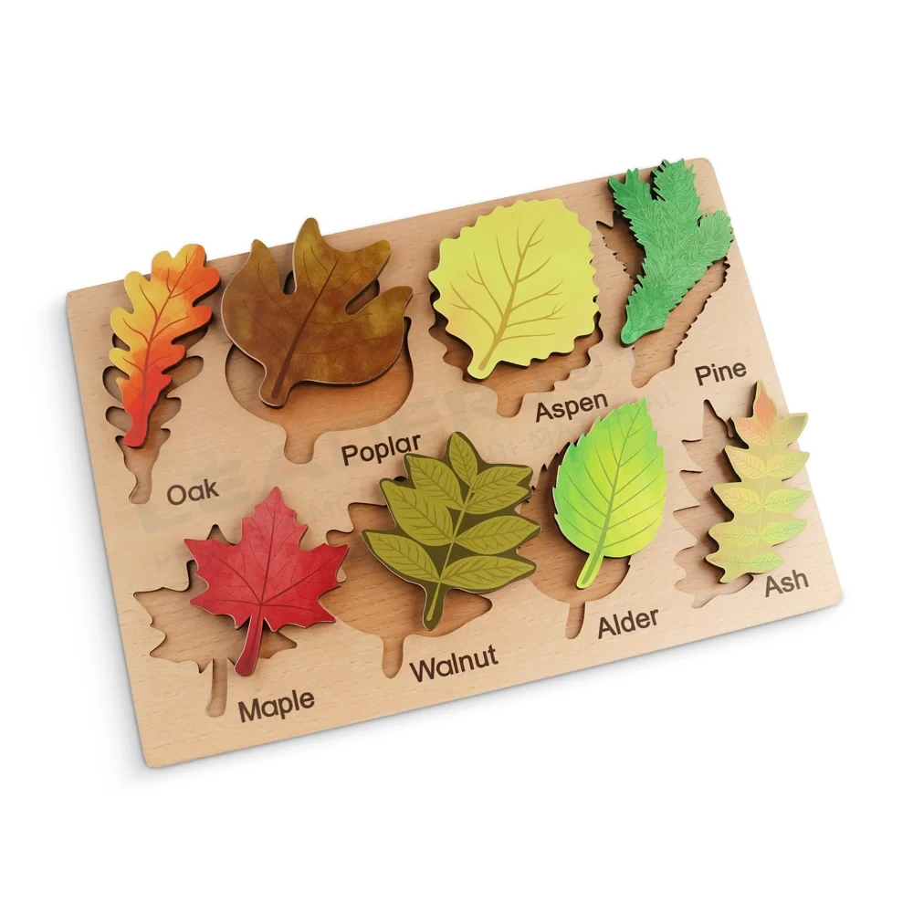 Montessori Wooden Leaves Puzzle Early Educational Toy Wholesale 1