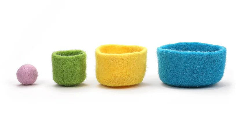 Montessori Nesting Felt Baby Educational Toys - Handmade Felt Basket 4
