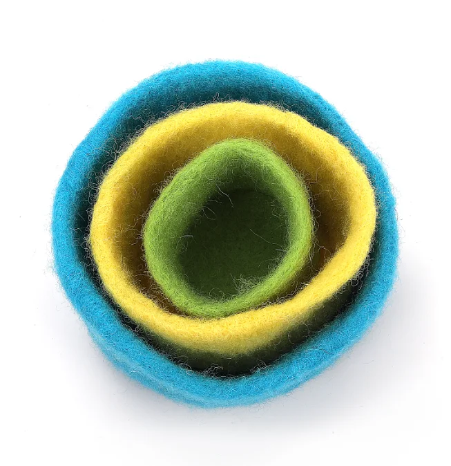 Montessori Nesting Felt Baby Educational Toys - Handmade Felt Basket 1