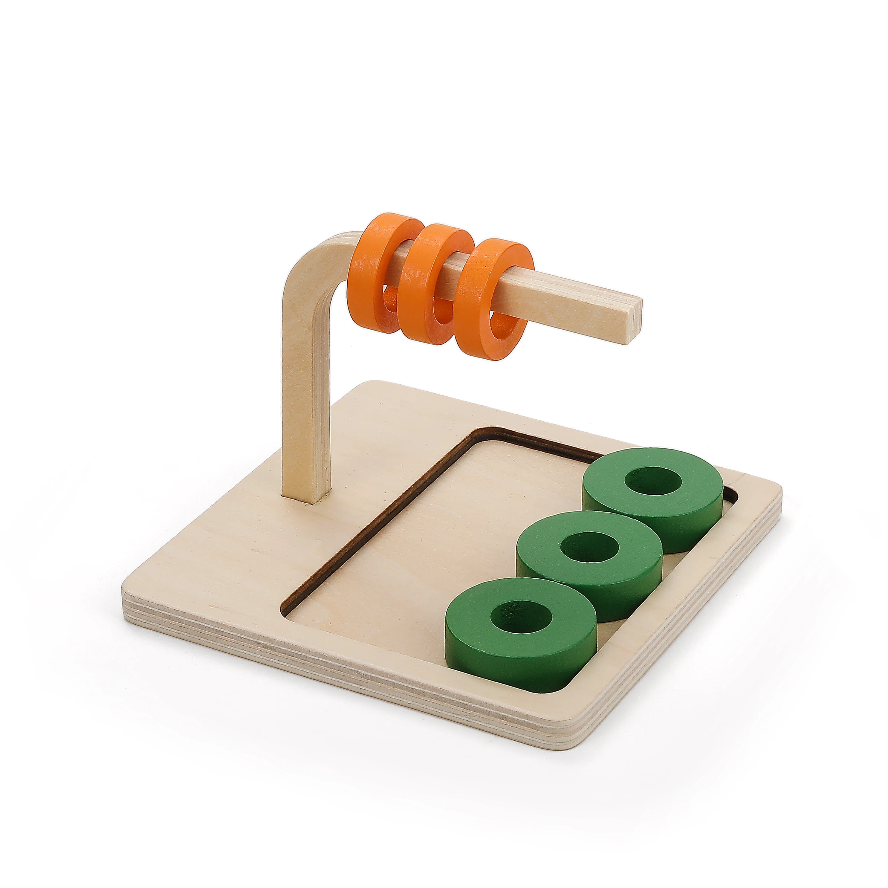 Bộ đồ chơi xếp chồng bằng gỗ nhiều màu sắc Montessori - Đĩa Leaderjoy 1