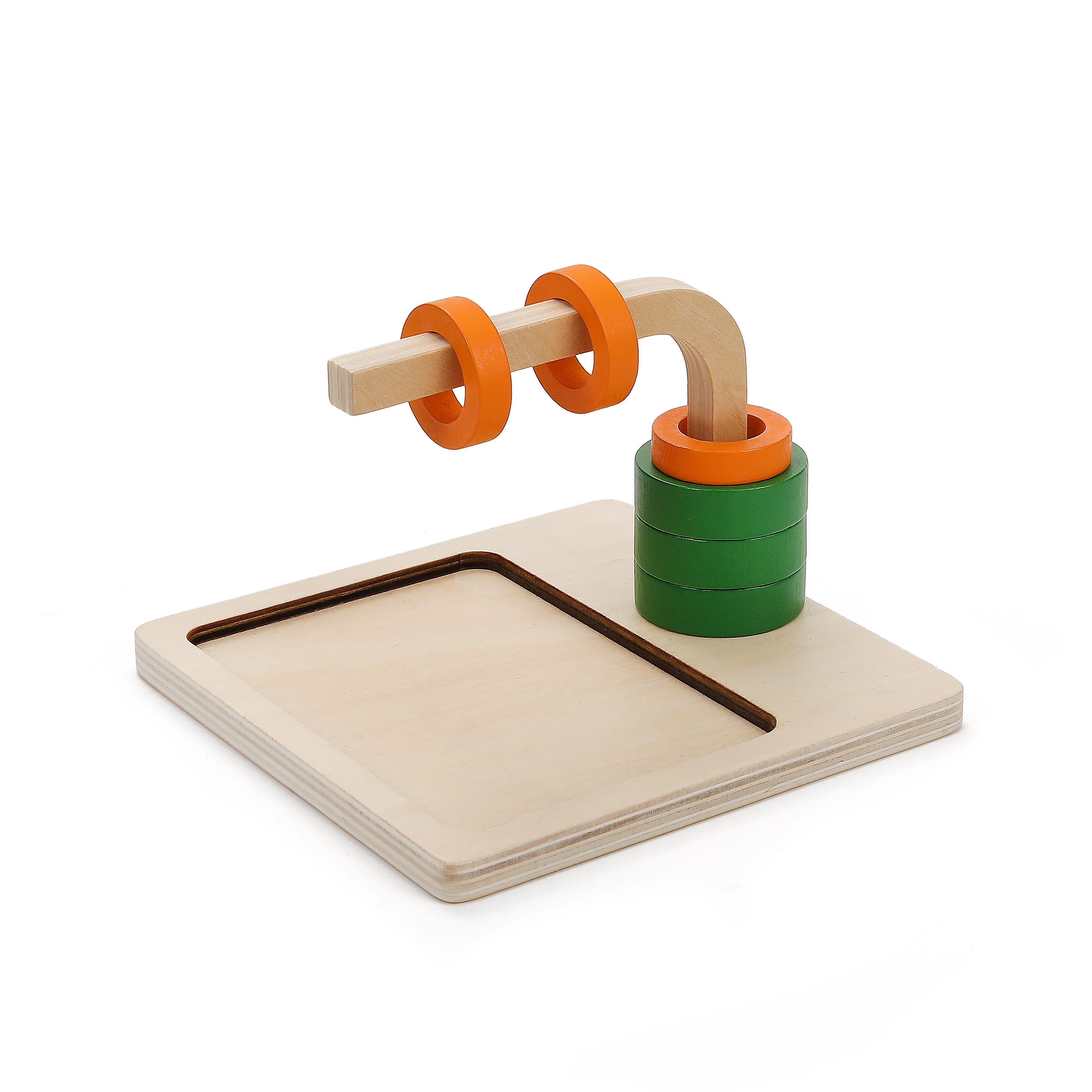 Bộ đồ chơi xếp chồng bằng gỗ nhiều màu sắc Montessori - Đĩa Leaderjoy 3