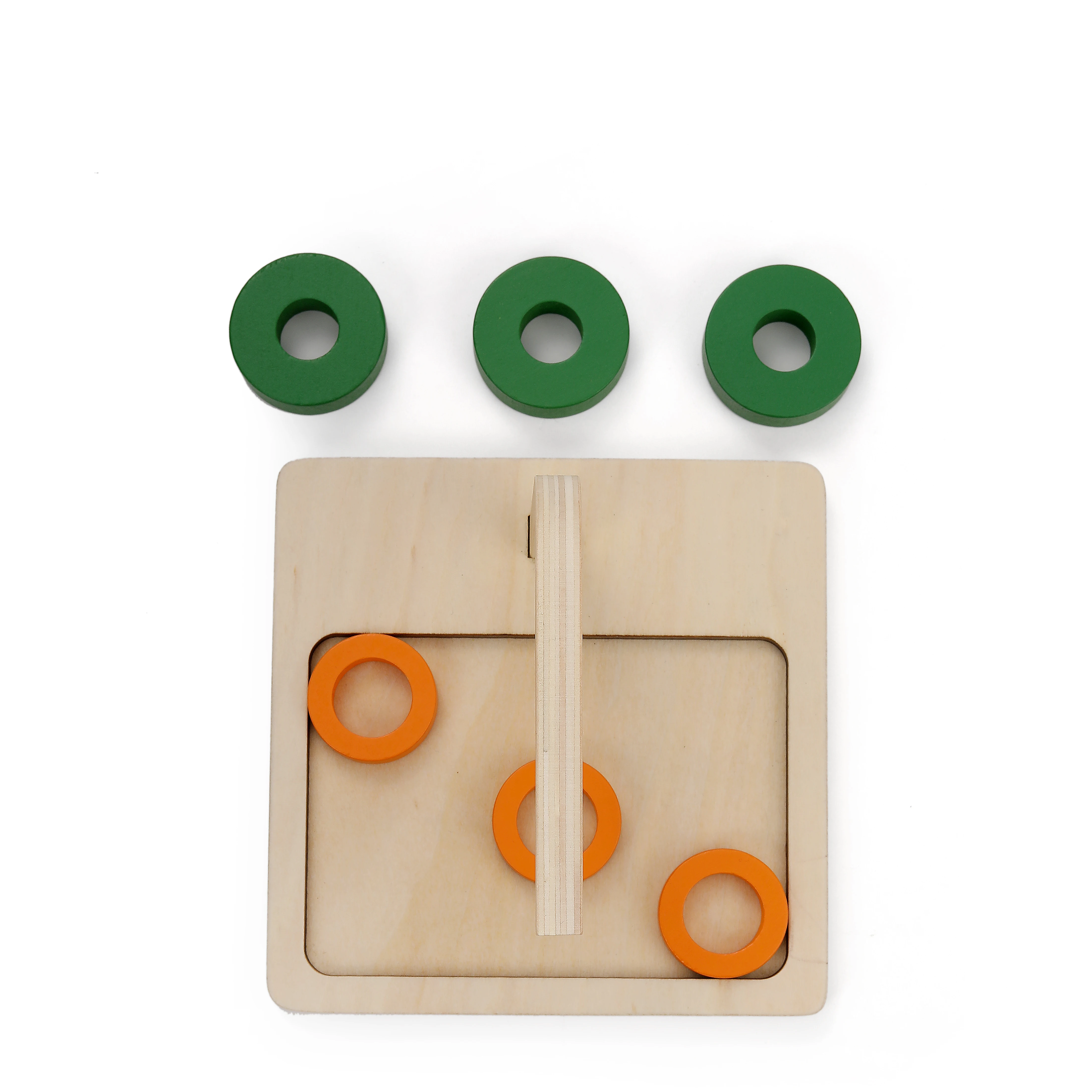 Bộ đồ chơi xếp chồng bằng gỗ nhiều màu sắc Montessori - Đĩa Leaderjoy 2