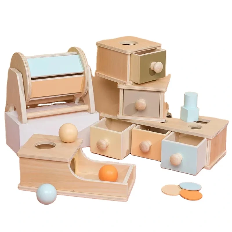 Montessori Wood Coin Box for Kids - Educational Teaching Materials 1