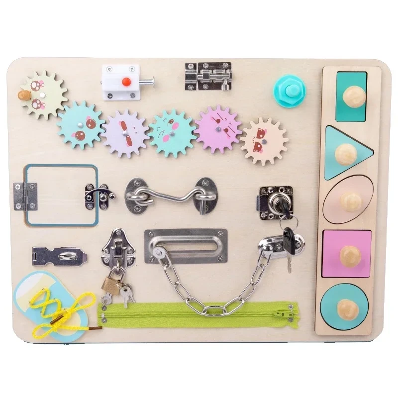 Đồ chơi giáo dục bằng gỗ Montessori Bus Board cho bé 1