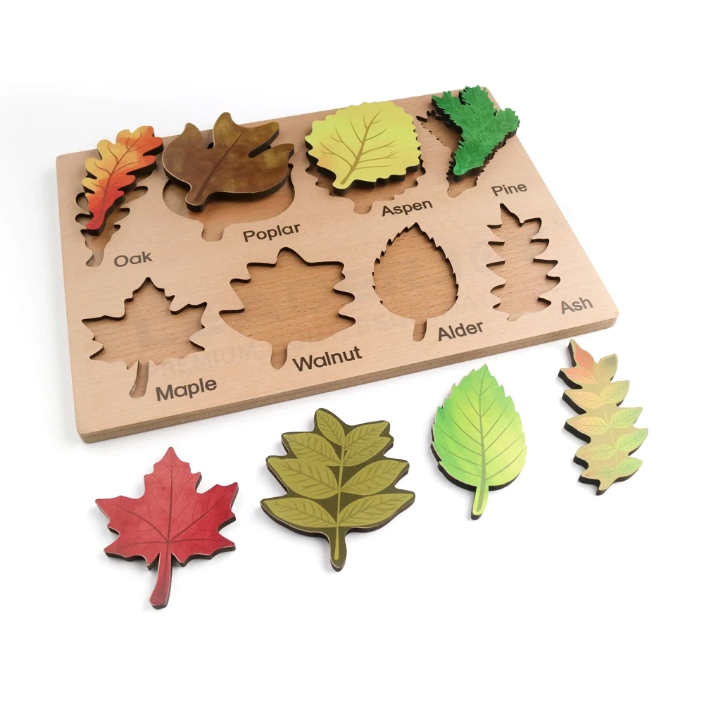 Montessori Wooden Leaf Puzzle Educational Toy for Toddlers 1