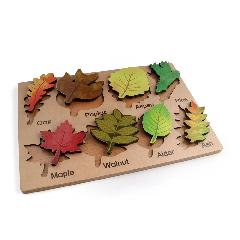 Montessori Wooden Leaf Puzzle Educational Toy for Toddlers 7