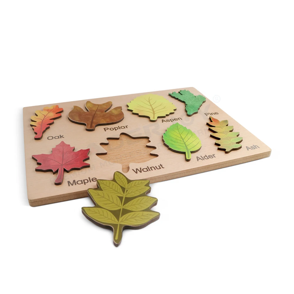 Montessori Wooden Leaf Puzzle Educational Toy for Toddlers 3