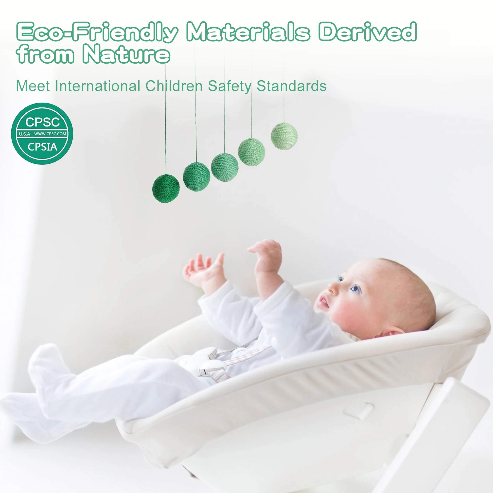Green Graduation Mobile Toy for Baby and Toddler 5