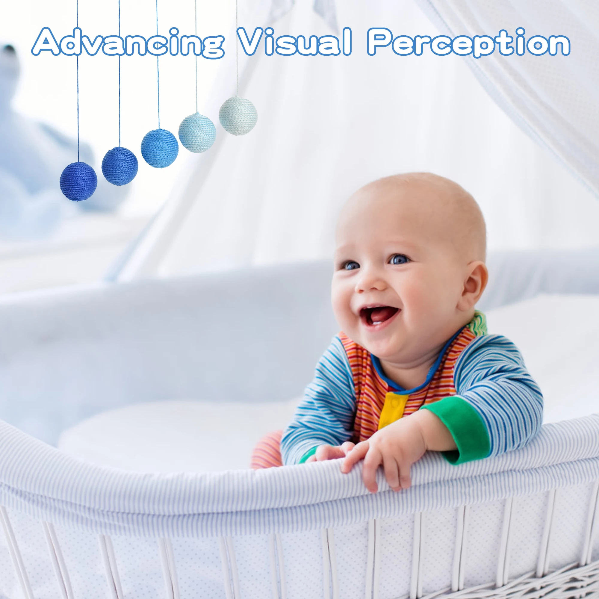 Montessori Wooden Baby Blue Graduation Mobile - Educational Toys 4