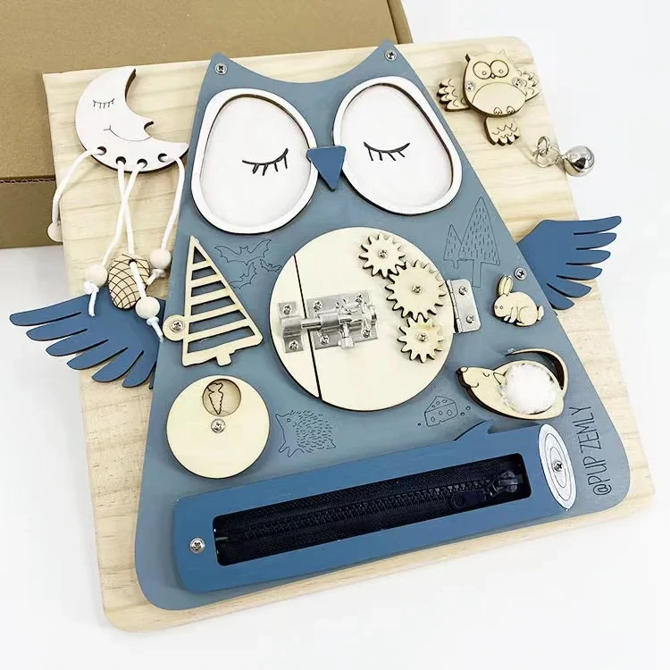 لعبة حسية على شكل بومة خشبية من مونتيسوري 1