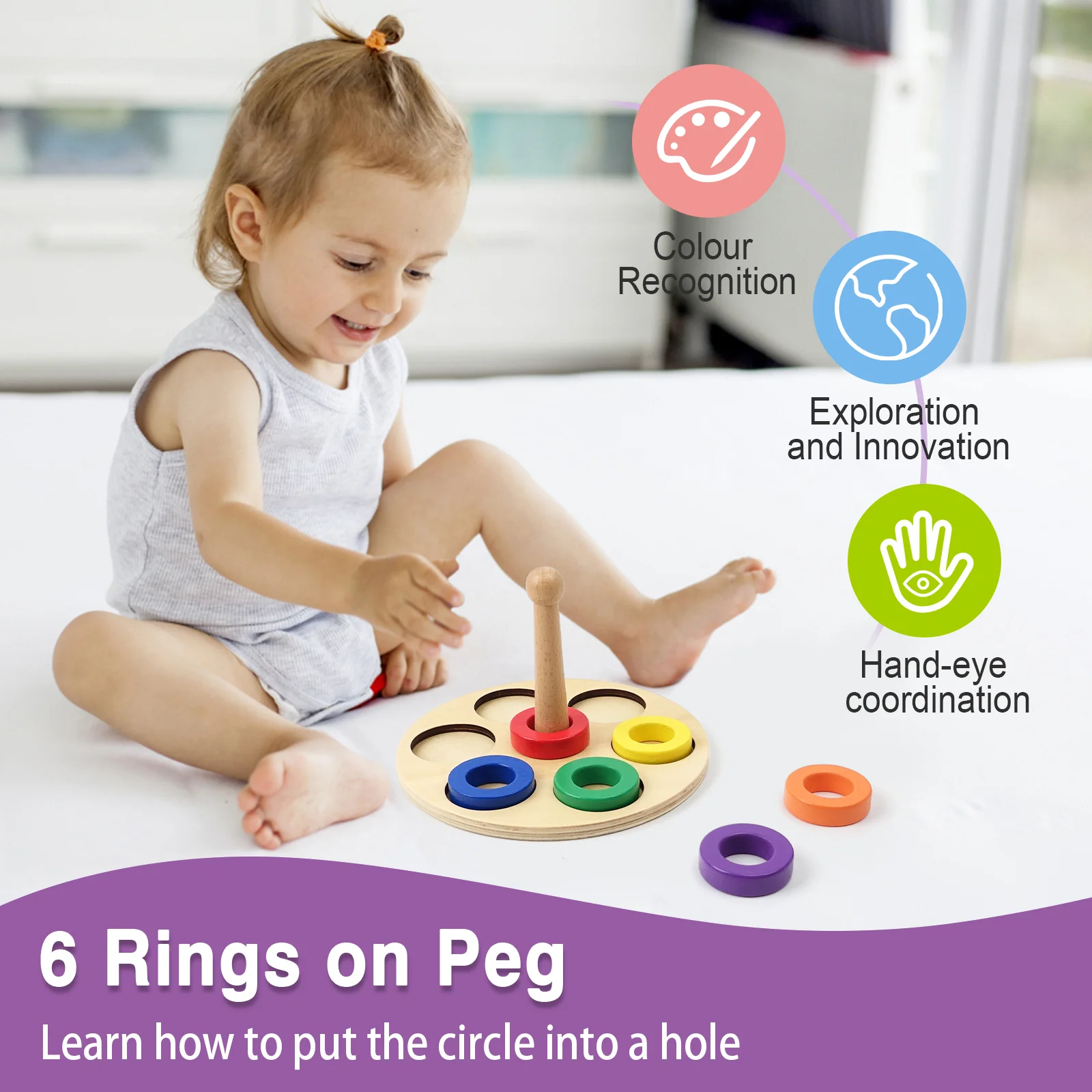 Đồ chơi xếp hộp đựng tiền xu bằng gỗ Montessori dành cho trẻ 13-18 tháng tuổi 5