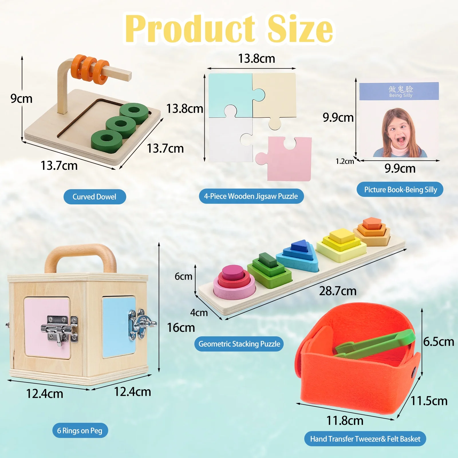 Hộp khóa Montessori Đồ chơi bằng gỗ giáo dục sớm 19-24 tháng 2