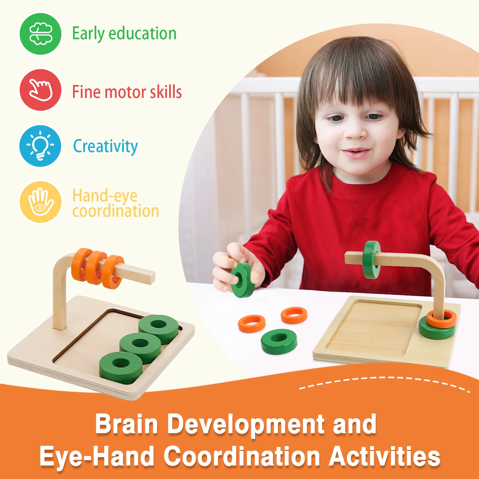 Hộp khóa Montessori Đồ chơi bằng gỗ giáo dục sớm 19-24 tháng 4
