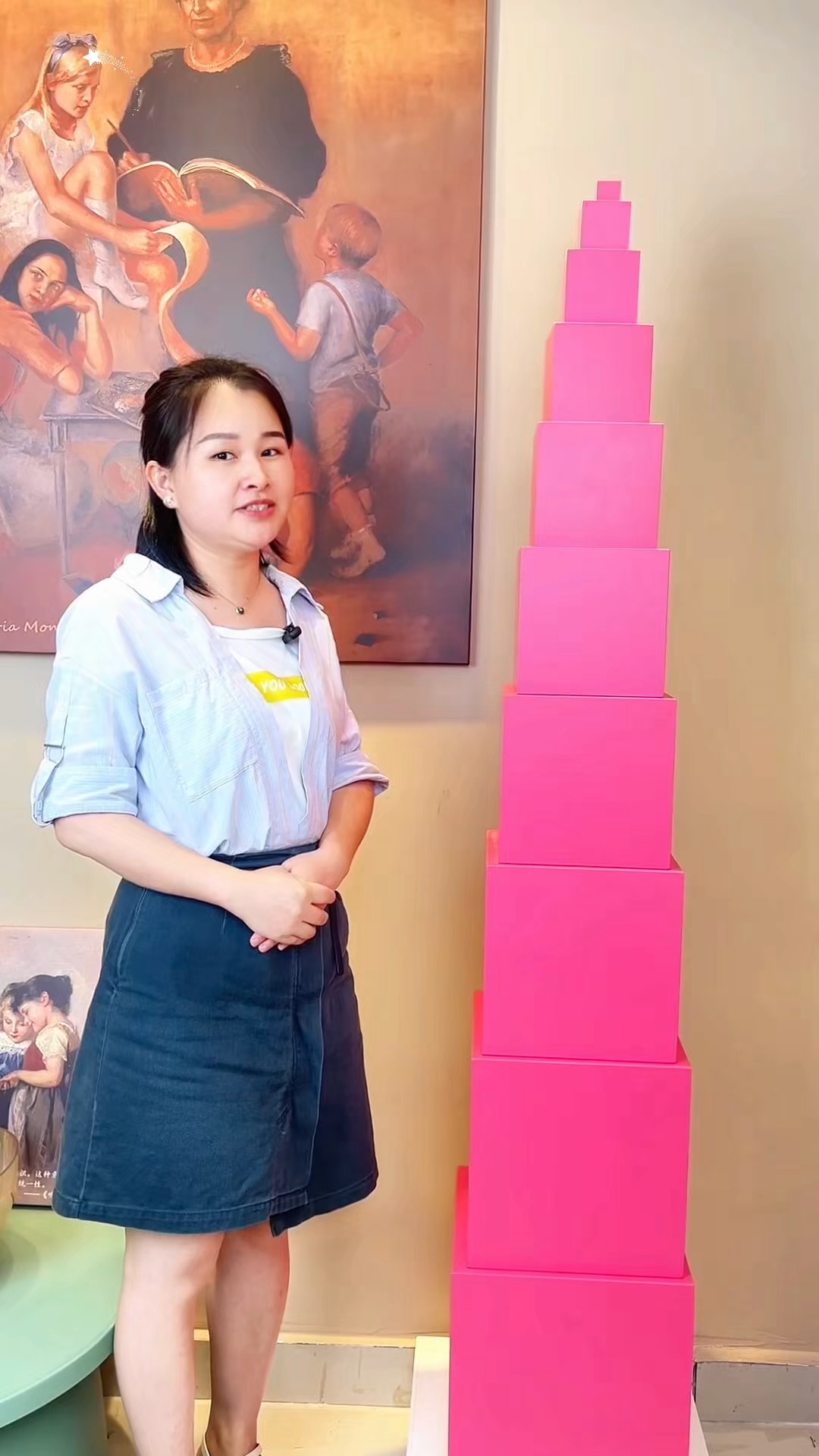 The Giant Pink Tower Every Montessori School Dreams Of