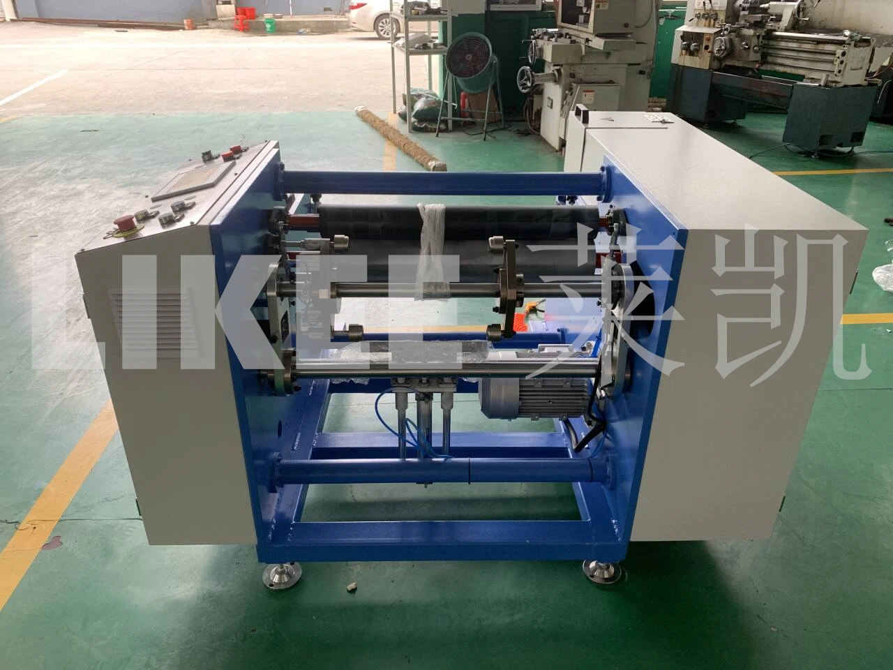 LK-SR450 Semi Automatic Aluminum Foil Roll Rewinding Machine Double Station Cling Film Baking Paper 1