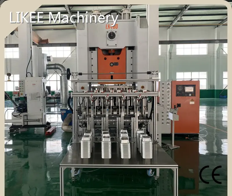 Automatic Aluminium Foil Container Making Machine 240mm Fix(adjustable Stroke 150~260mm Is Customized) by LIKEE 1