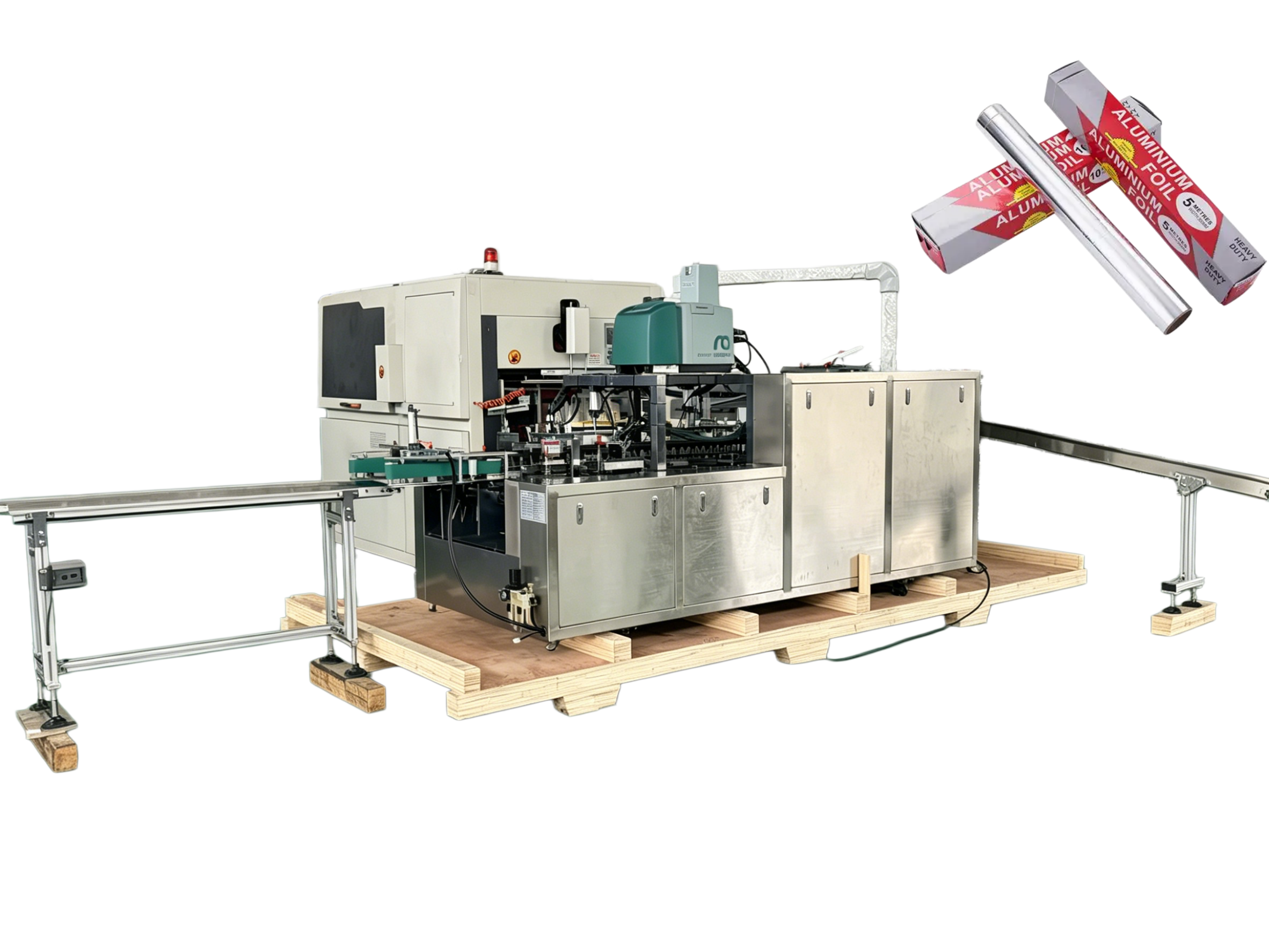 Máquina de embalaje de rollos de papel de aluminio de 30 a 60 cajas/min, con control PLC y pantalla táctil. 2