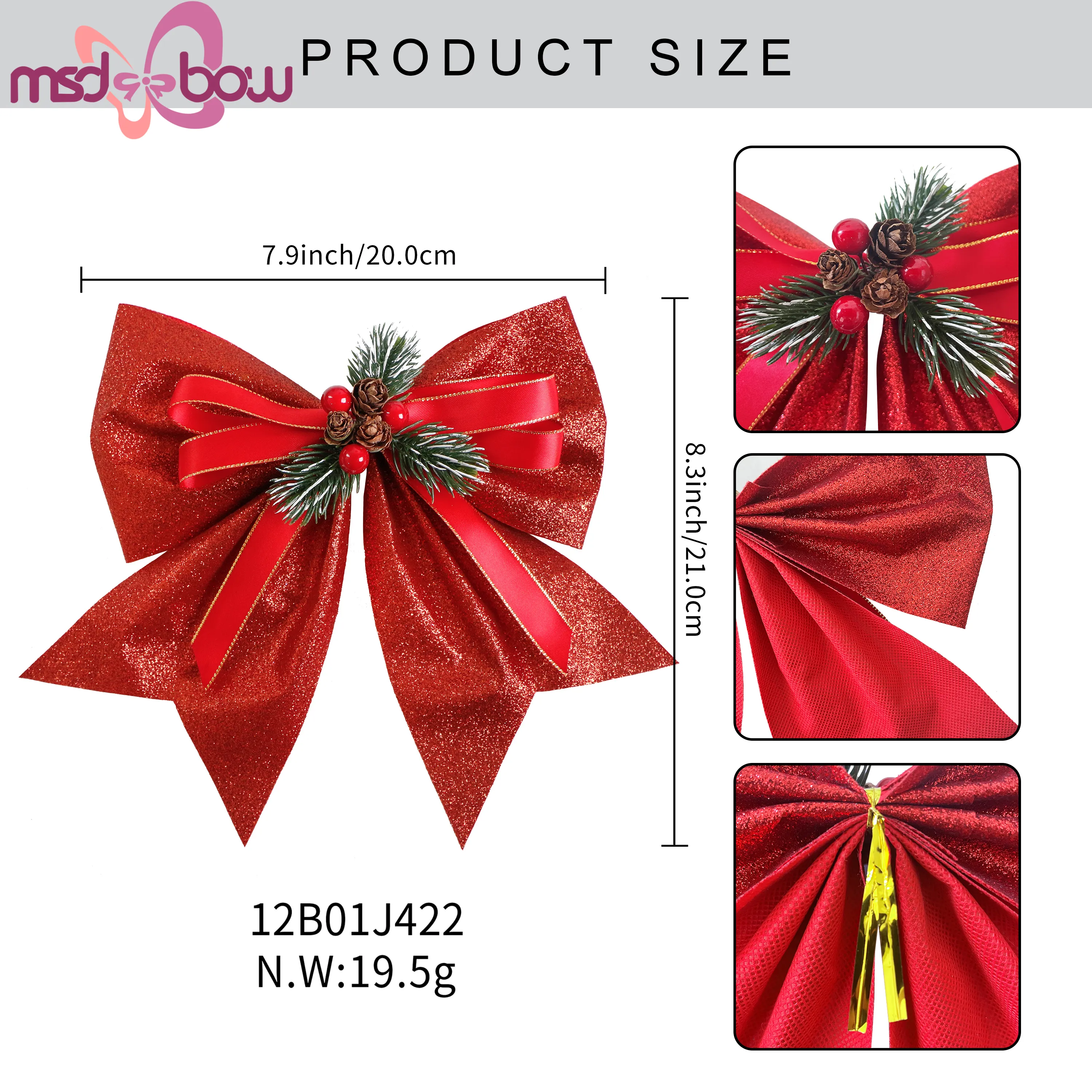 Handmade Holiday Ribbon China by MSD Bow 2