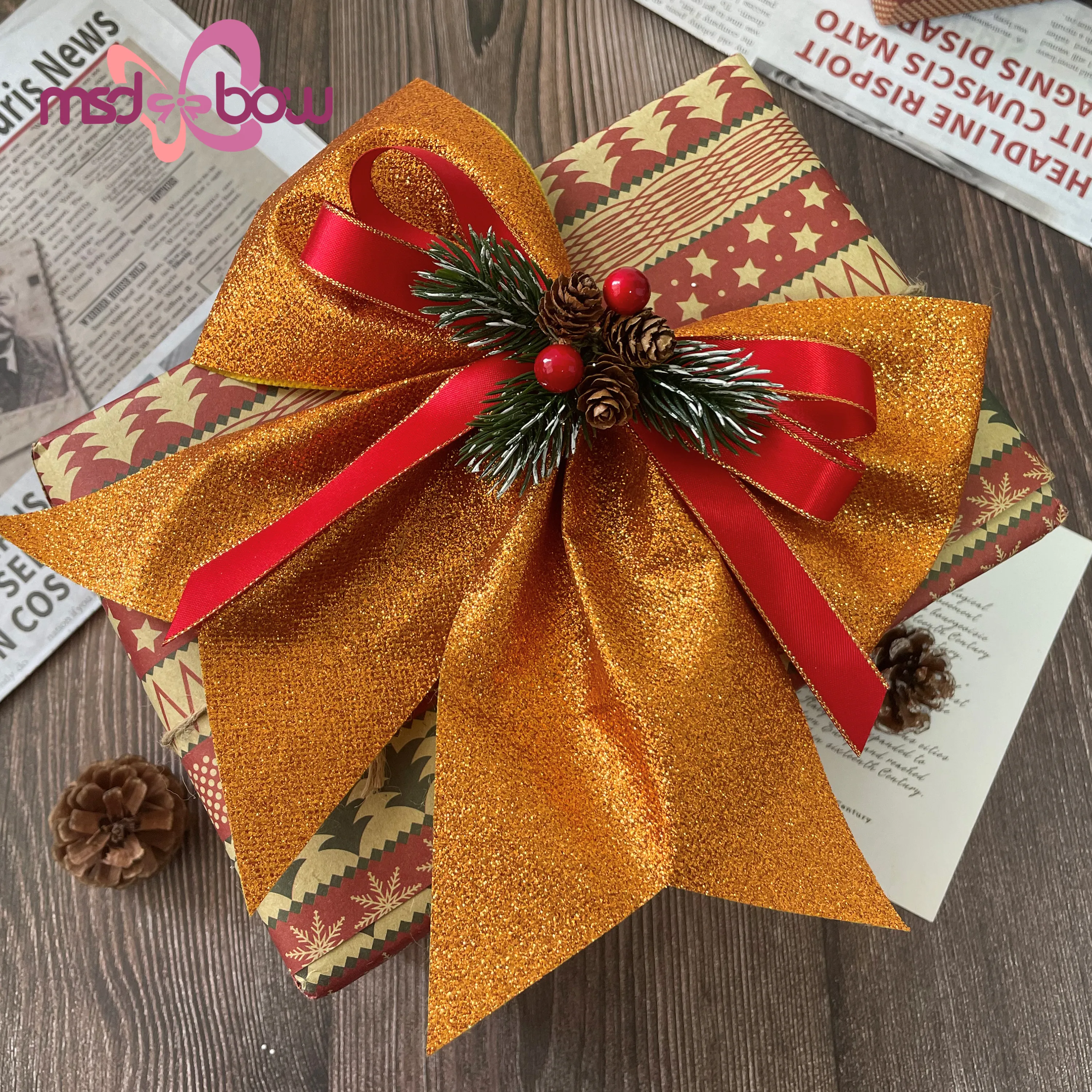 Handmade Holiday Ribbon China by MSD Bow 11