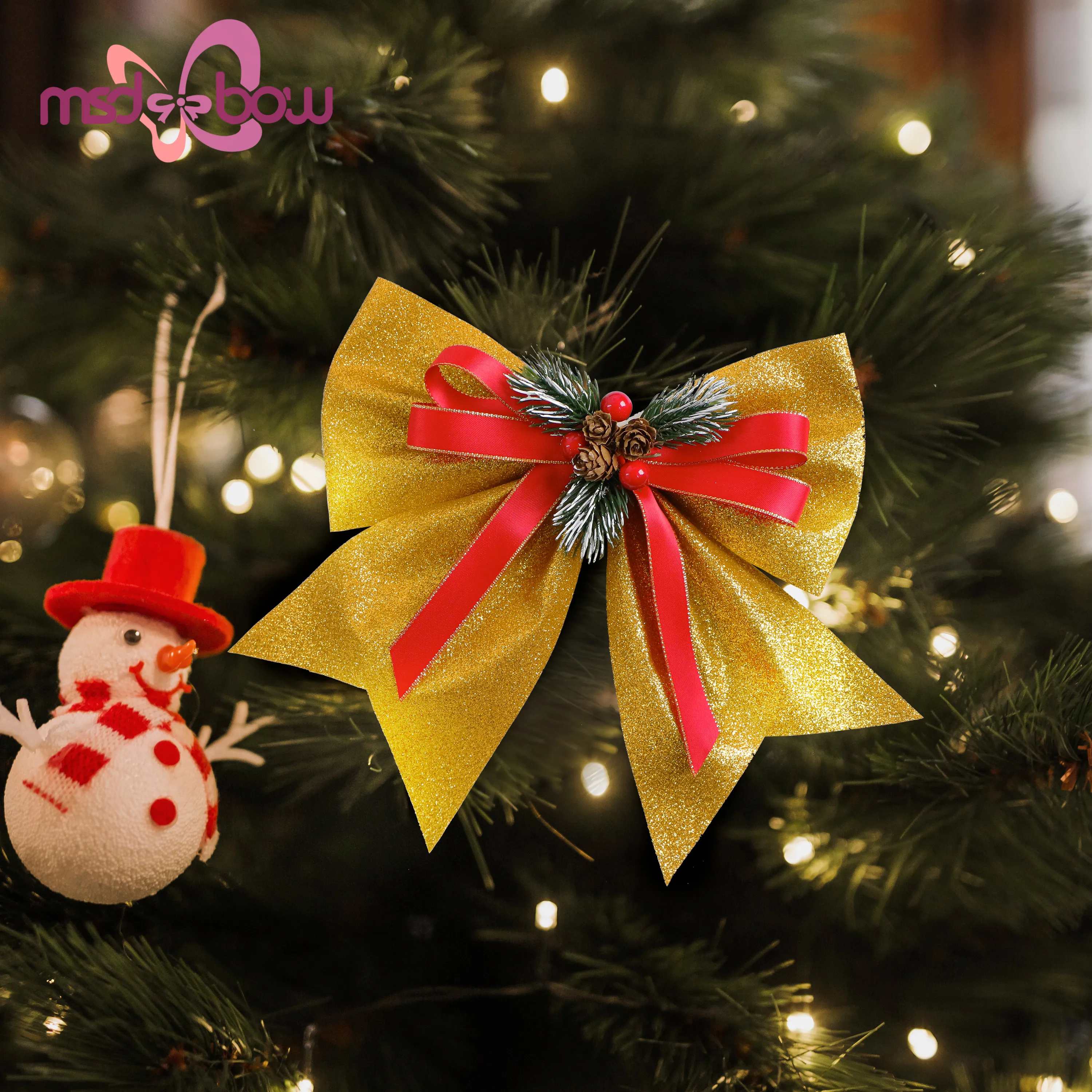 Handmade Holiday Ribbon China by MSD Bow 10