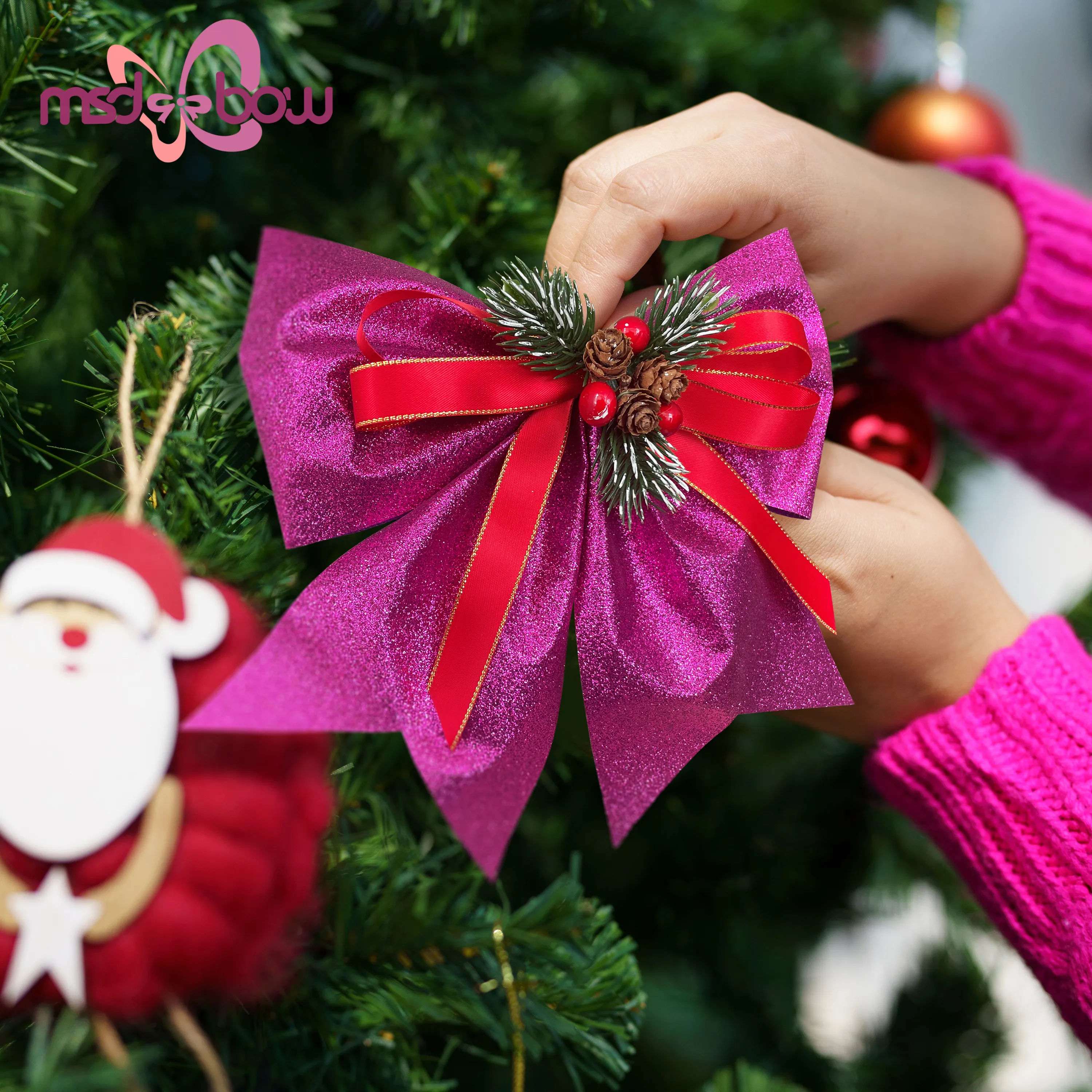 Handmade Holiday Ribbon China by MSD Bow 16