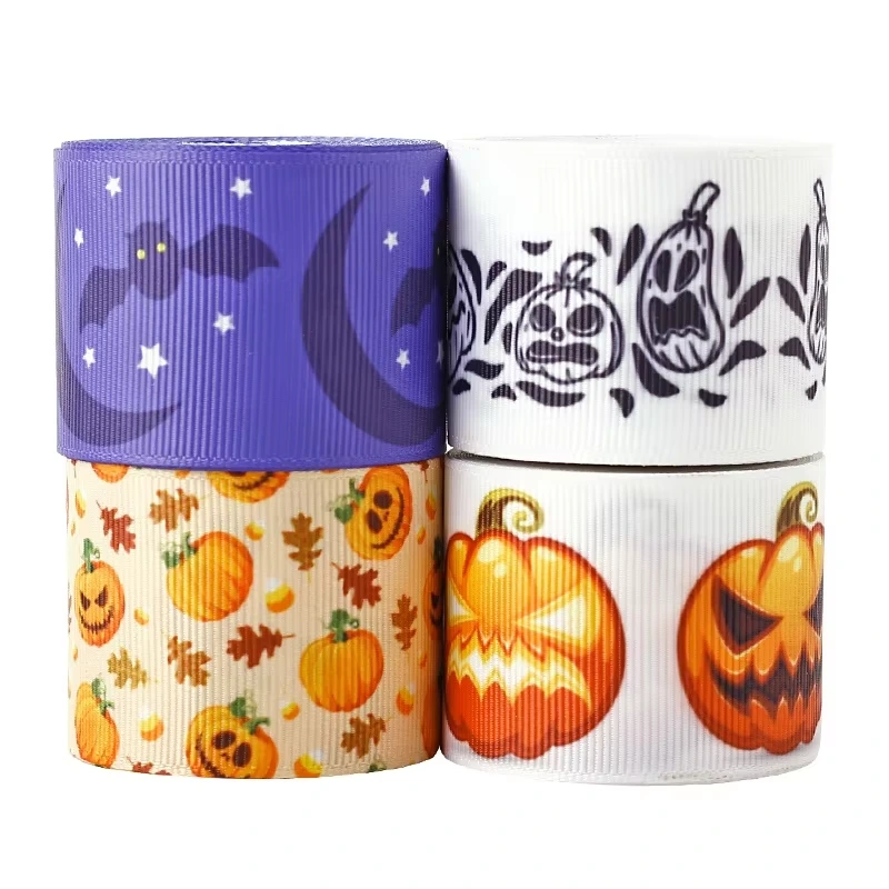 MSD Wholesale custom thermal transfer printed ribbon grosgrain Halloween gift packing ribbon 1