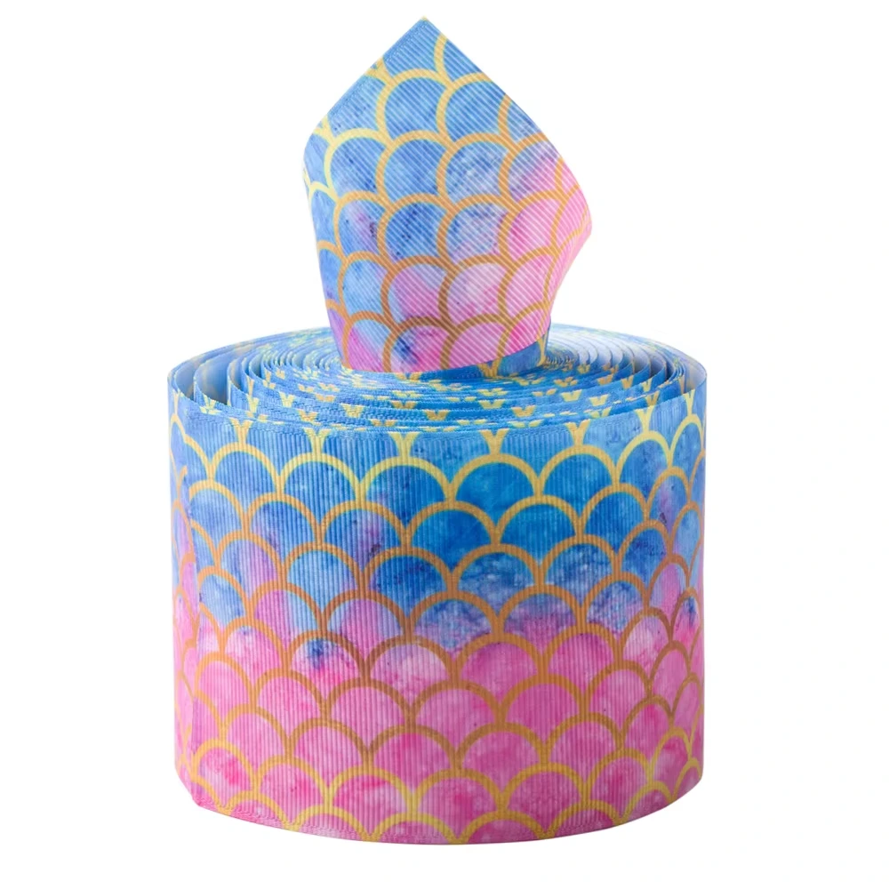 MSD Fish scales printing custom grosgrain ribbon single face printed 1