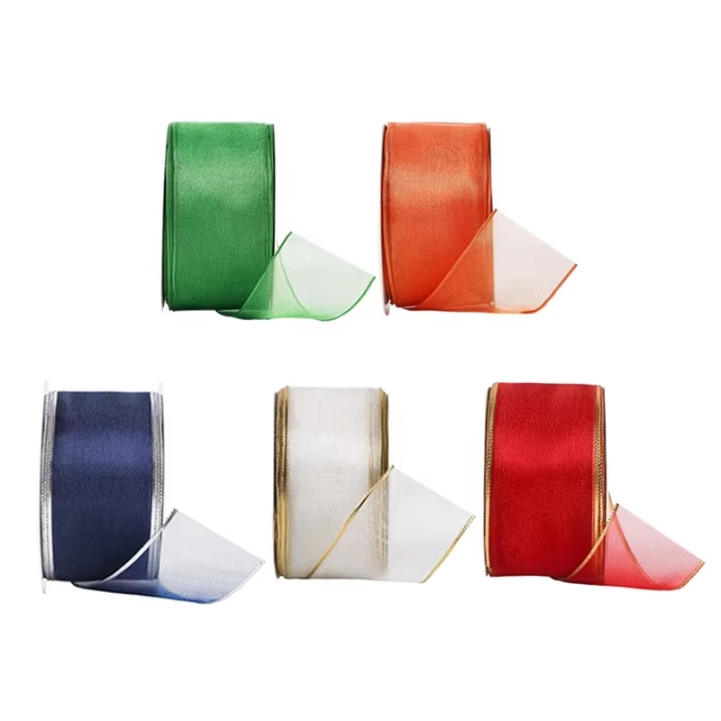 MSD Ribbon Manufacturer Wholesale Custom By The Roll Wire Edge Organza Ribbon 1