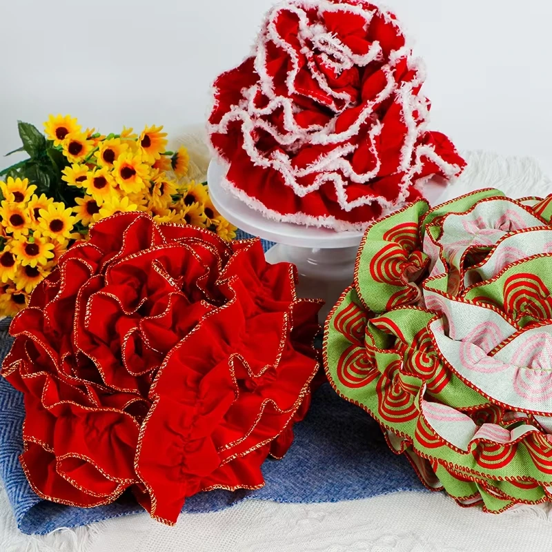 MSD Ribbon Sale New Design Christmas Fireplace Colorful  Burlap Large Intestine Roll 1
