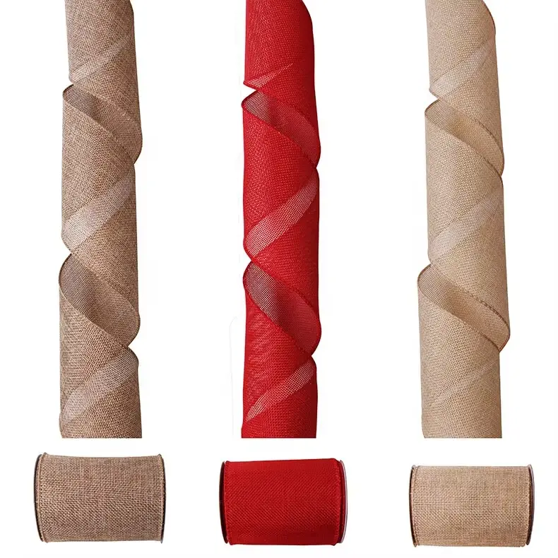Wide Burlap Ribbon by MSD Bow 6