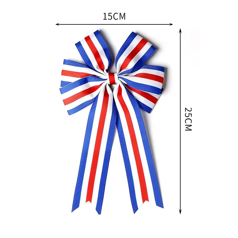 Big Ribbon Bow Patriotic Bows Holiday Decorative Ribbon Bow 1