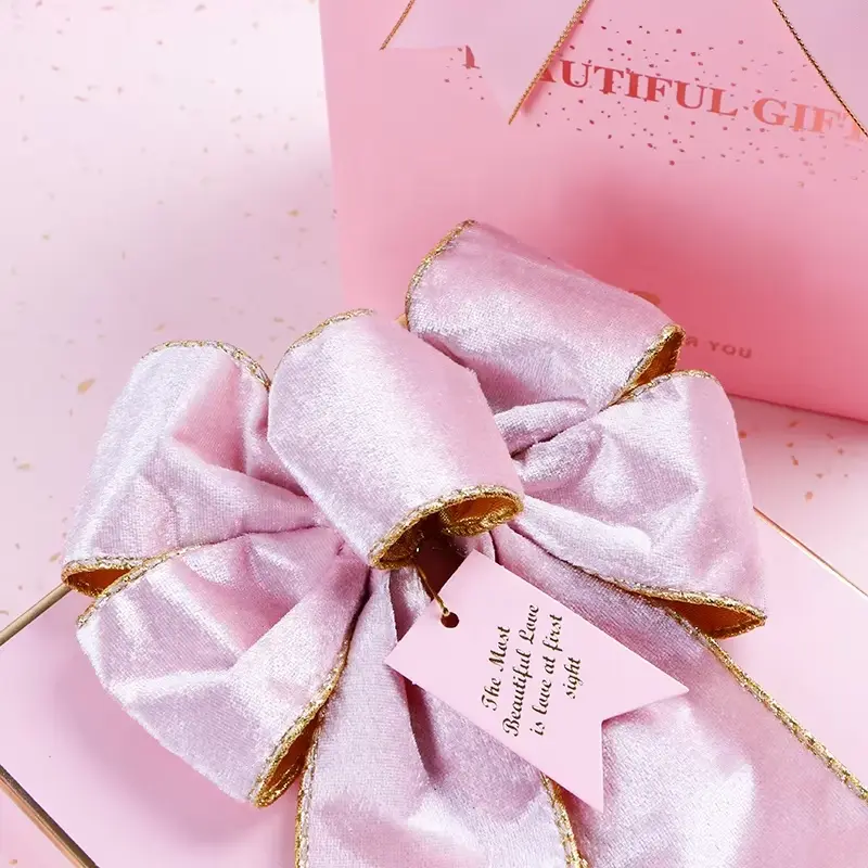 pink wire edge burlap bow