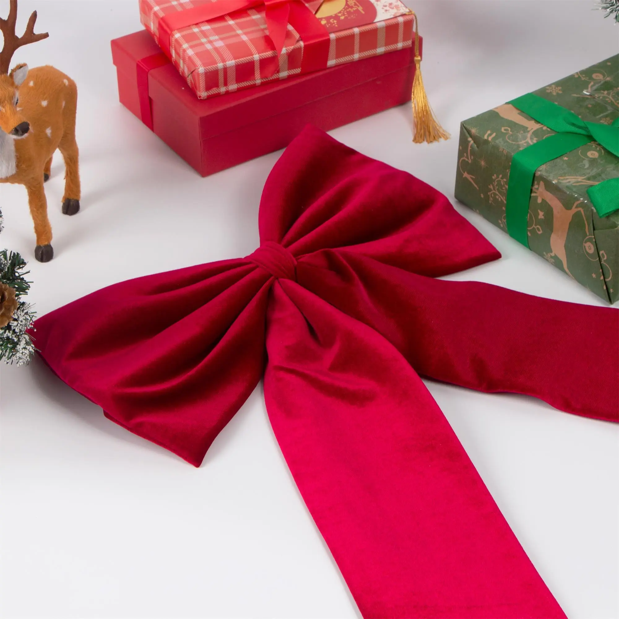 Big Velvet Ribbon Bow  for Christmas Tree and Home Decoration 1