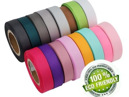 100% Recycled Polyester Grosgrain Ribbon GRS Certified Eco-Friendly Ribbon for Gift Wrapping and  Crafts 1