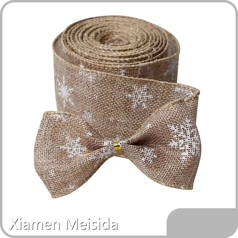 Burlap Christmas Ribbon Ribbon Wholesale - MSD Bow 1