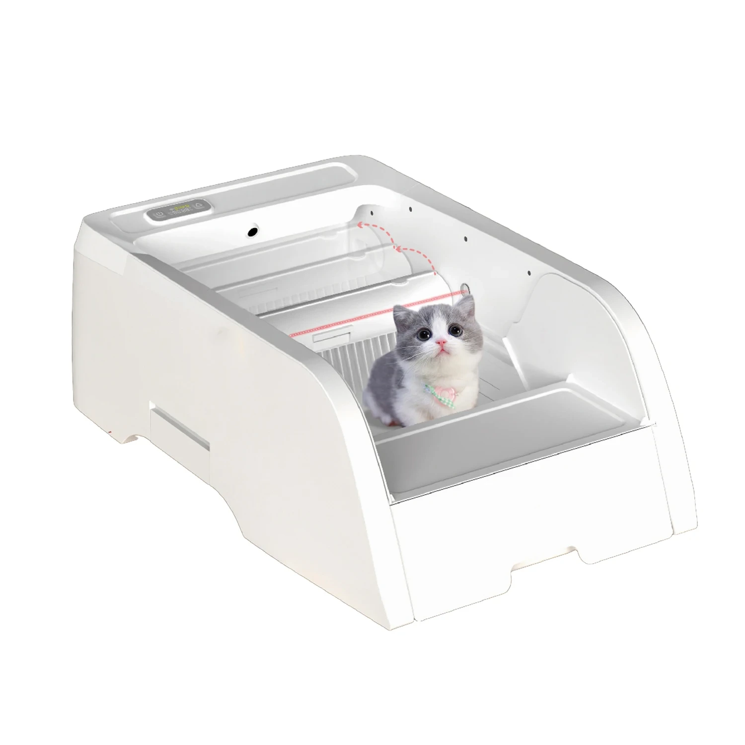 New Design Opened Tuya Wifi Control Plastic Cat Cleaning Products Automatic Cat Toilet Smart Cat Litter Box 1