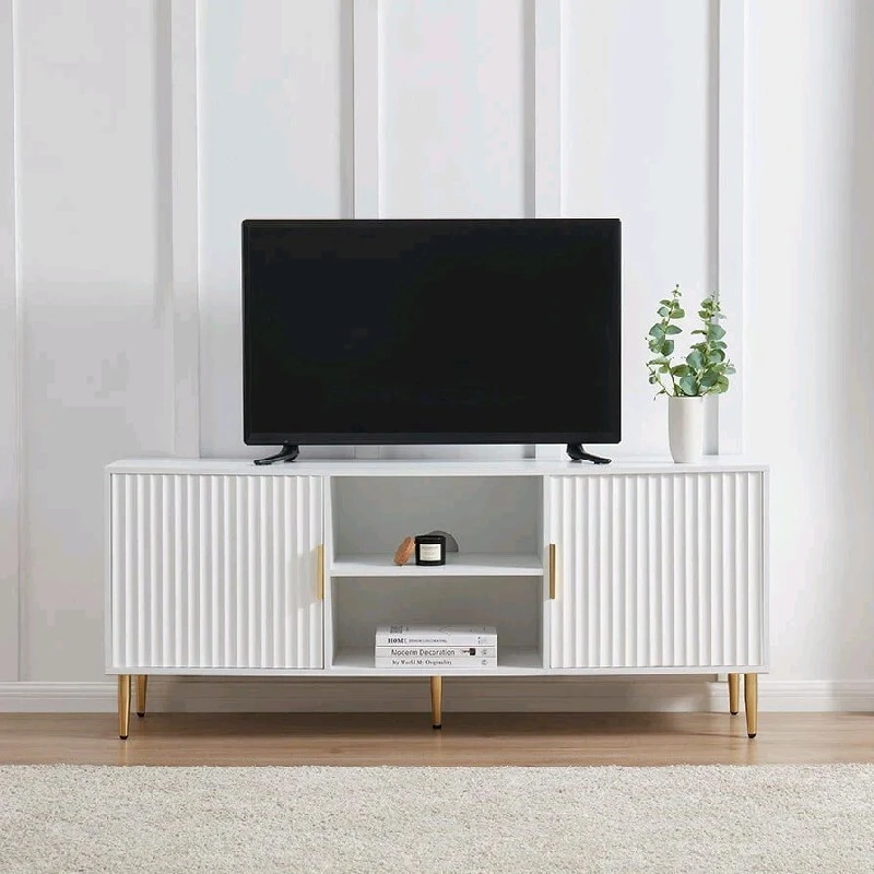 Mueble TV consola multimedia de madera con 2 puertas 147 x 40 x 61 cm 1