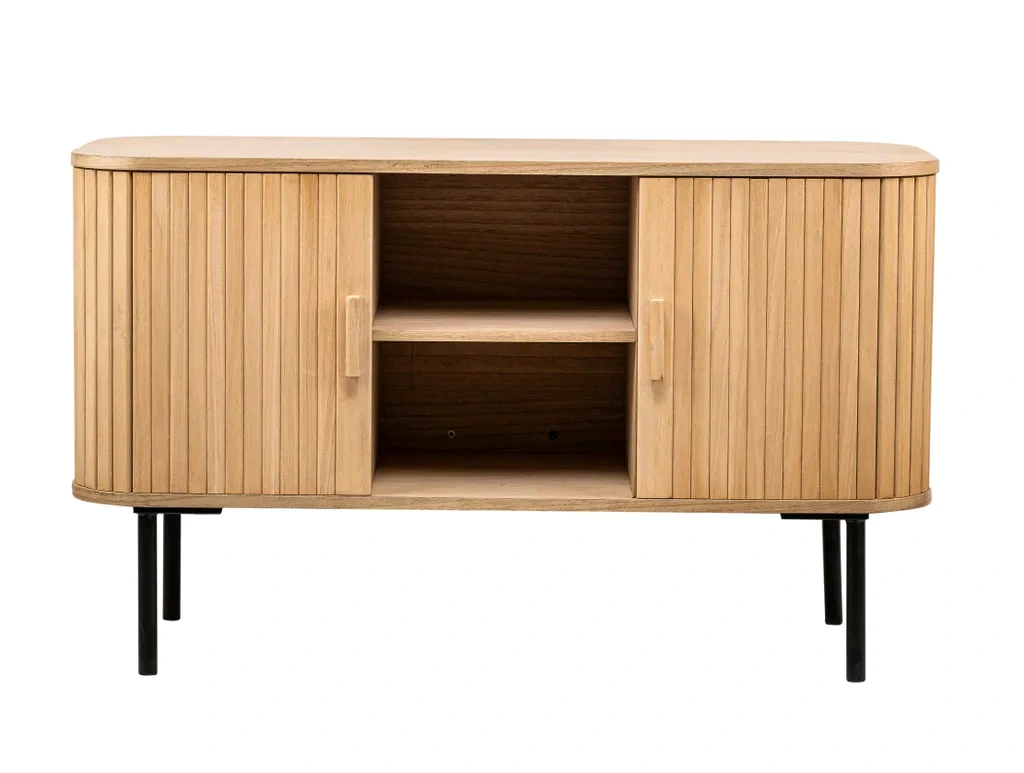Meuble TV en bois pour centre de divertissement à domicile avec 2 portes coulissantes 1